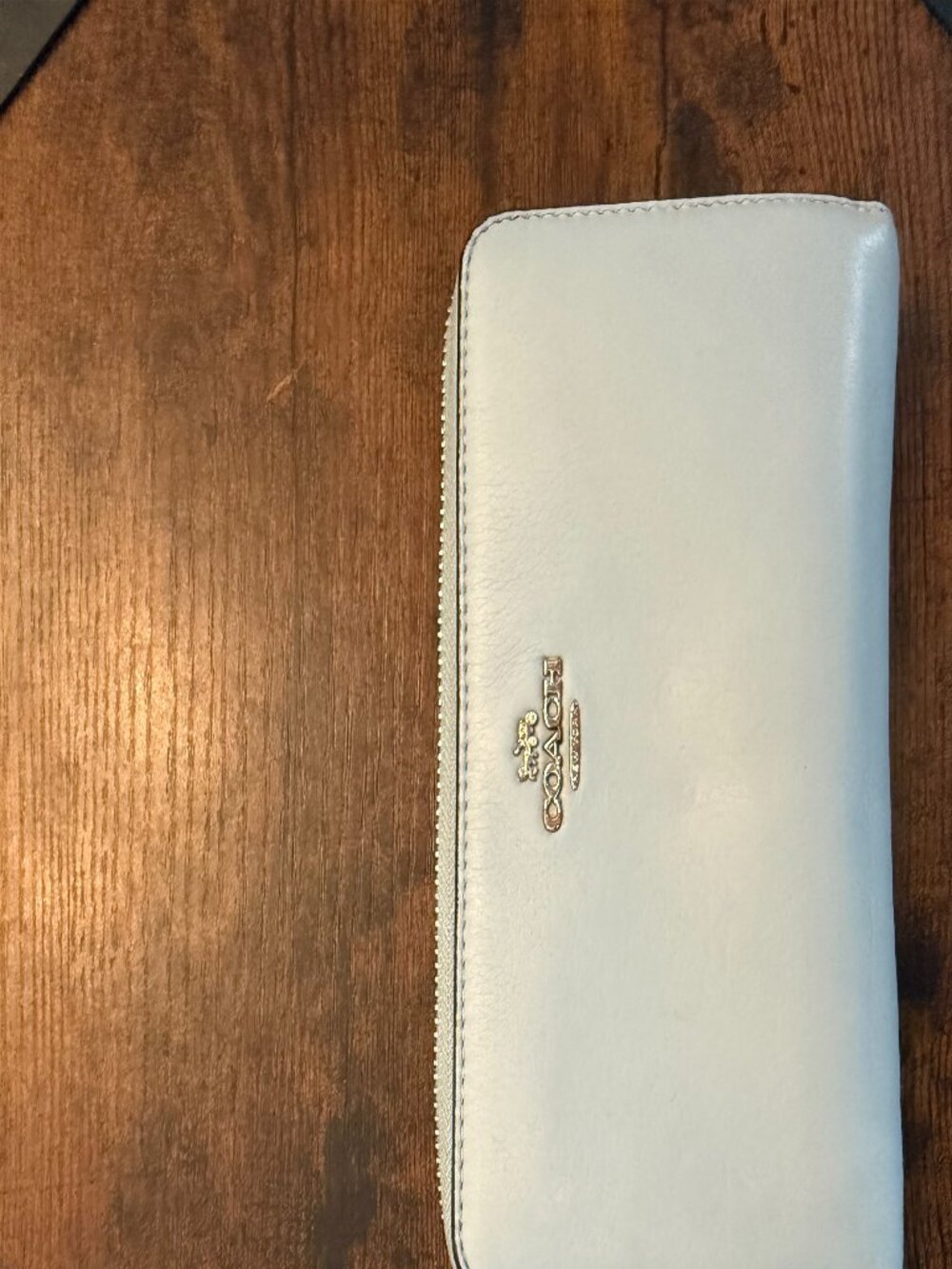 Coach Light Blue Zip-Around Wristlet Wallet